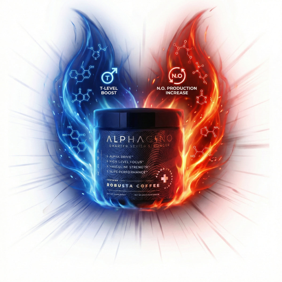 Alphacino mushroom coffee with KSM-66 ashwagandha for men