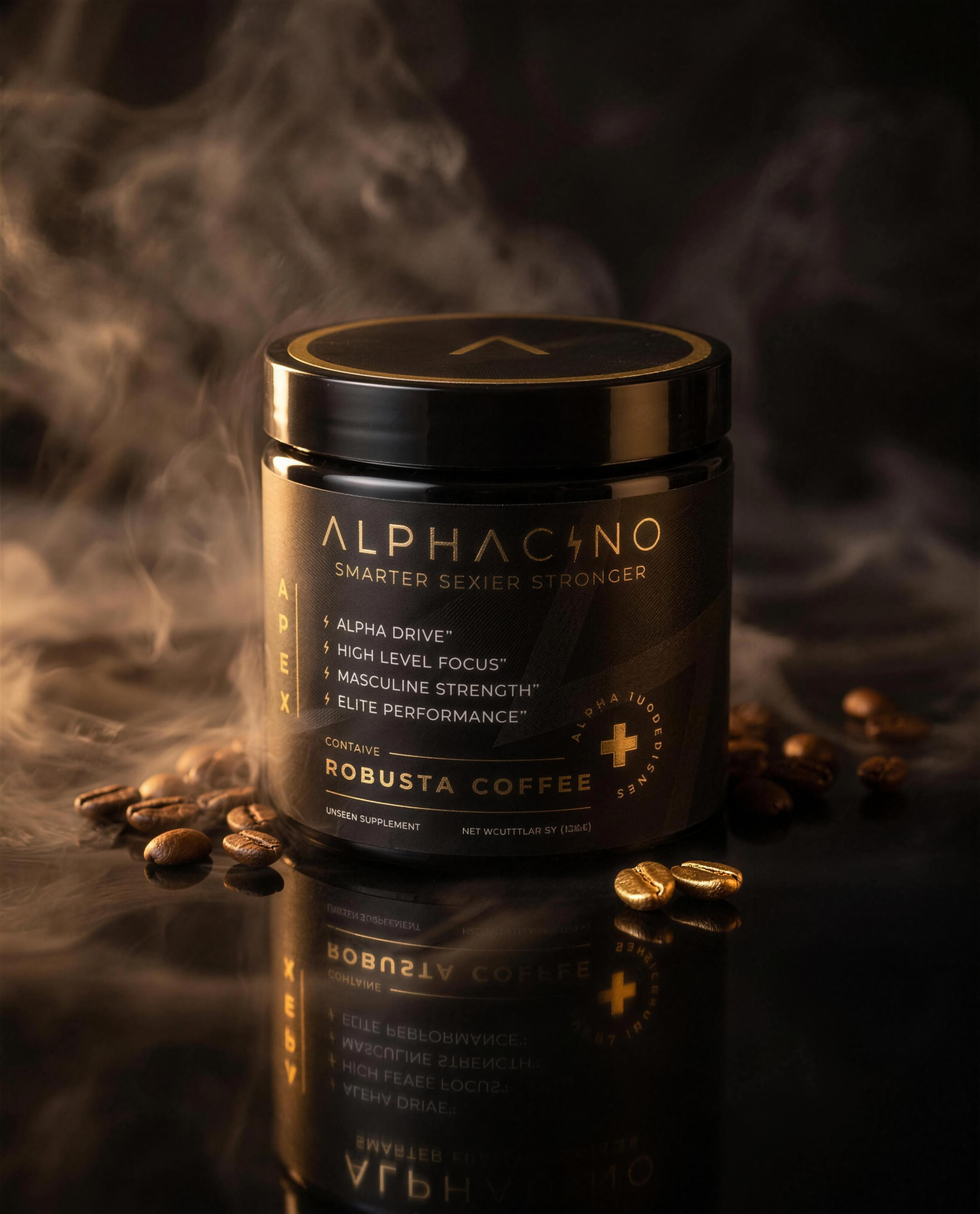 Alphacino mushroom coffee for men - three-quarter product shot