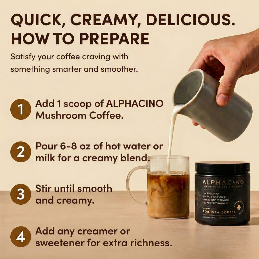 How to prepare Alphachino mushroom coffee